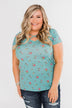 Meet Me in the Garden Floral Criss Cross Top- Light Blue
