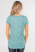 Meet Me in the Garden Floral Criss Cross Top- Light Blue