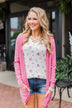 Any Time Long Sleeve Cardigan- Taffy Pink