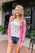 Any Time Long Sleeve Cardigan- Taffy Pink