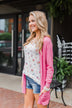 Any Time Long Sleeve Cardigan- Taffy Pink