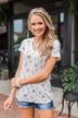 Meet Me in the Garden Floral Criss Cross Top- White