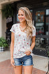 Meet Me in the Garden Floral Criss Cross Top- White