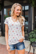 Meet Me in the Garden Floral Criss Cross Top- White