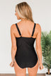 Seaside Smiles Ruched One-Piece Swimsuit- Black