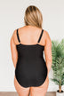 Seaside Smiles Ruched One-Piece Swimsuit- Black
