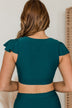 Miami Memories Flutter Sleeve Swim Top- Teal