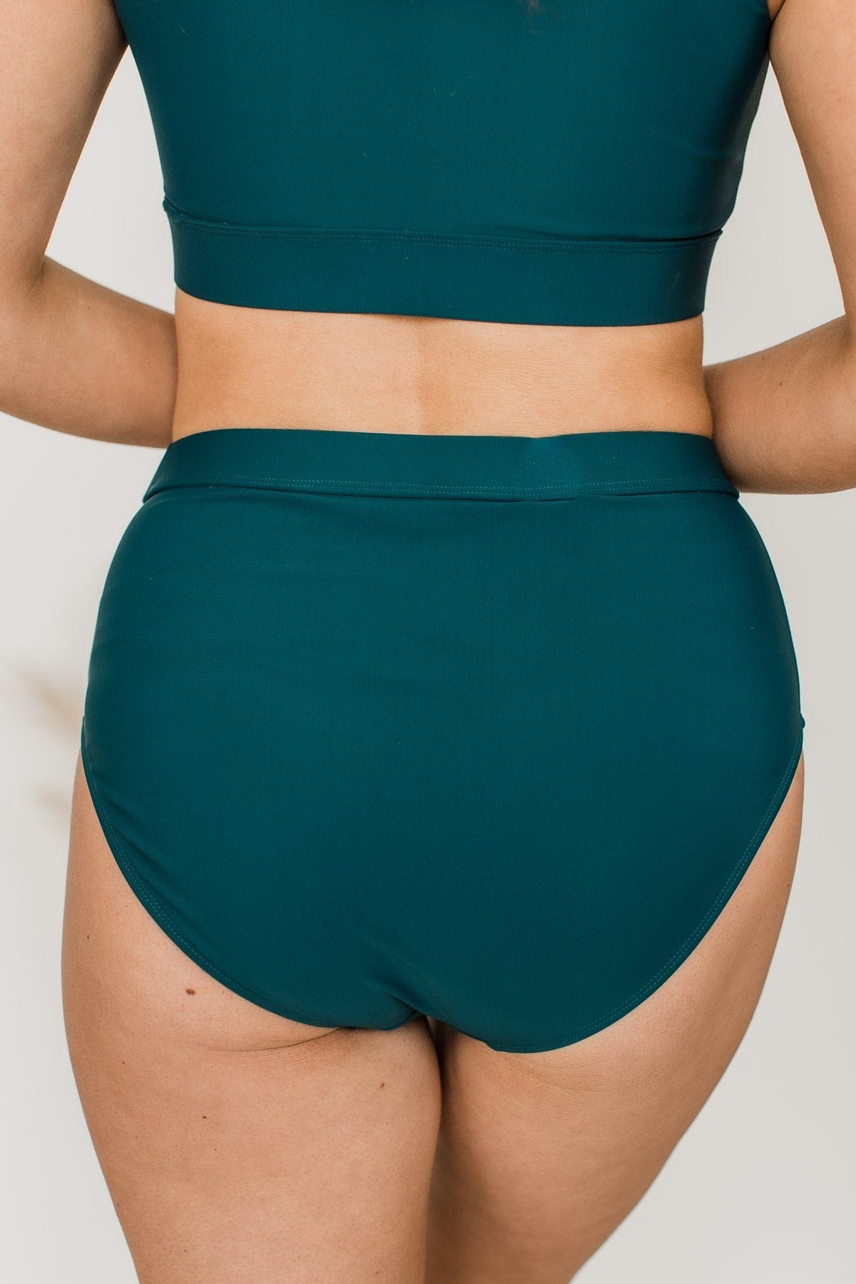 Sandy Shores High-Rise Swim Bottoms- Teal