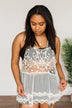 Shine Like The Sun Mesh & Lace Cover Up- Ivory