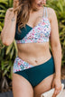 Capture The Coast Swim Top- Teal & Ivory Floral