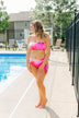 Tie Dye Bandeau Swim Top- Pink, Red, Yellow