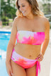 Tie Dye Bandeau Swim Top- Pink, Red, Yellow