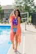 Long Sheer Floral Lace Kimono- Coral