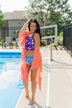 Floral Front Knot Swimsuit Tankini- Purple & Orange