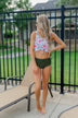 Floral Front Knot Swimsuit Tankini- Light Pink