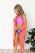 High Waisted Floral Swimsuit Bottoms- Purple & Orange
