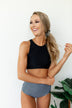 Racerback Swimsuit Top- Solid Black