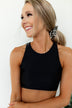Racerback Swimsuit Top- Solid Black