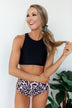 Racerback Swimsuit Top- Solid Black