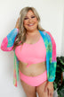 Front Knot Swimsuit Tankini- Neon Pink