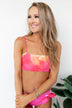 Tie Dye Bandeau Swim Top- Pink, Red, Yellow