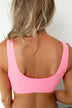 Front Knot Swimsuit Tankini- Neon Pink