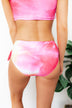 Tie Dye Side Bow Swim Bottoms- Pink, Red, Yellow