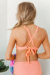 Sweet Sunshine Criss-Cross Bikini Top- Coral