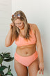 Vacation Vibes Mid-Rise Swim Bottoms- Coral