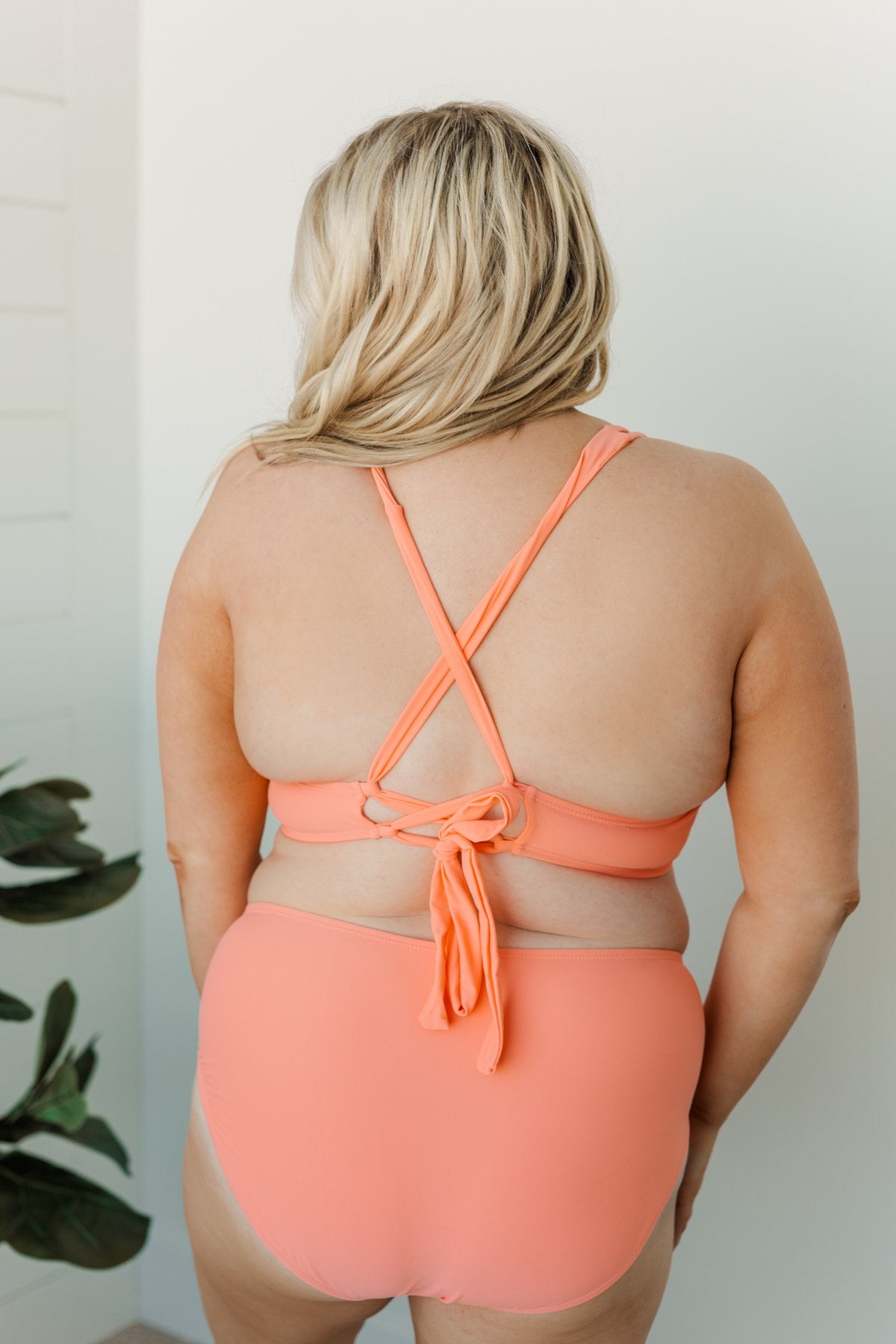 Vacation Vibes Mid-Rise Swim Bottoms- Coral
