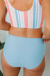 Vacation Vibes Mid-Rise Swim Bottoms- Sky Blue