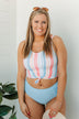Soul Full Of Sunshine Knot Tankini Top- Striped Multi-Color