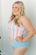 Soul Full Of Sunshine Knot Tankini Top- Striped Multi-Color