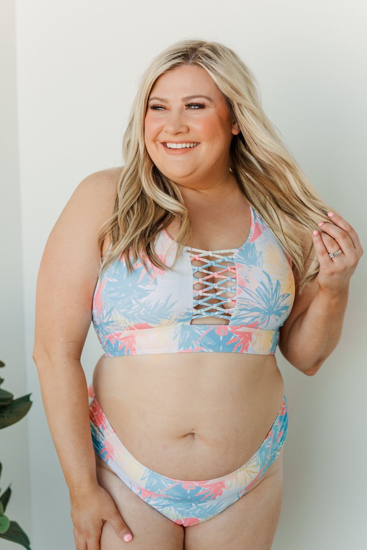 Tropical Breeze Braided Swim Top- Tropical Multi-Color