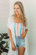 Beach Escape One Piece Swimsuit- Striped Multi-Color