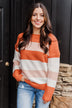 Hands In The Air Knit Sweater- Terracotta, Blush, Off White