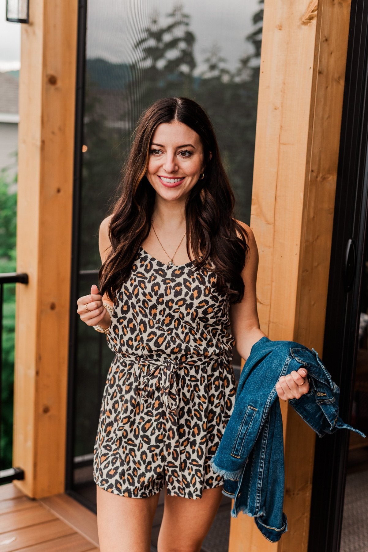 Wild Spirit Leopard Print Romper- Natural