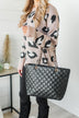 Everyday Quilted Tote Purse- Black