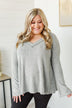 Majestic Mornings Knit V-Neck Sweater- Grey