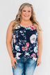 Floral Watercolor Delight -  Pink, Ivory, & Navy