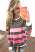 Spring's Pink Dream Striped Top - Comment Sold