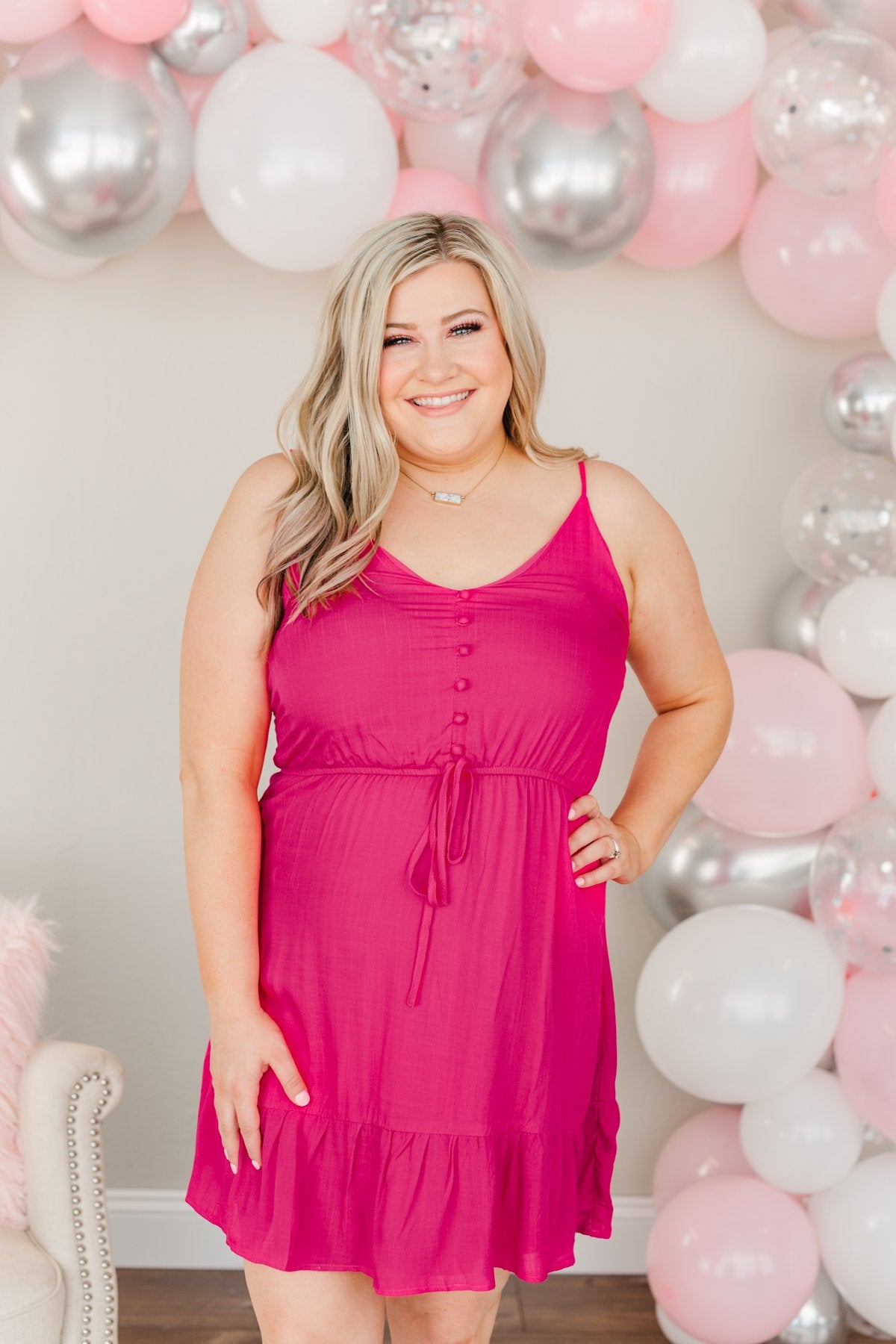 Eternal Love Ruffled Dress- Fuchsia – The Pulse Boutique