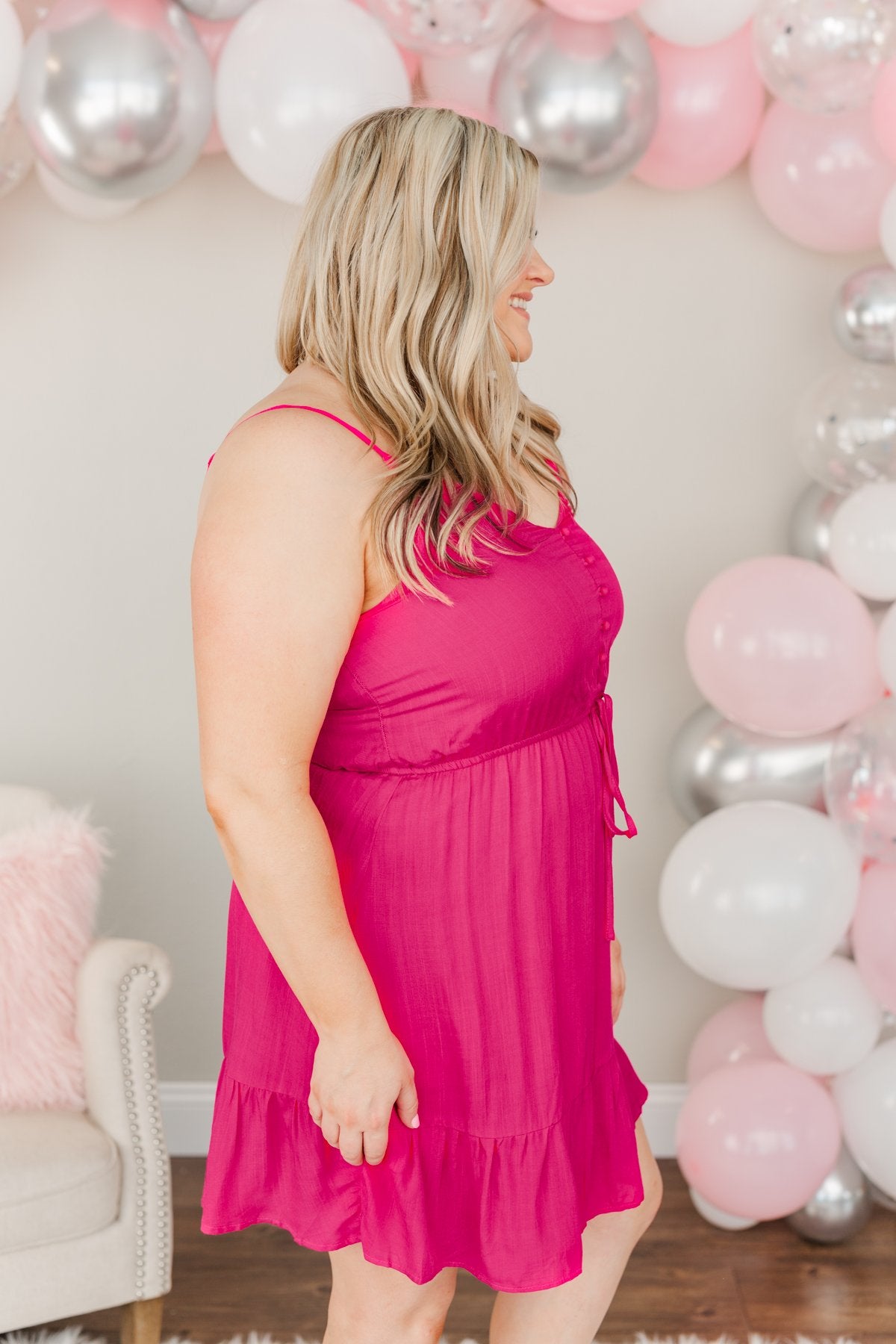 Eternal Love Ruffled Dress- Fuchsia – The Pulse Boutique