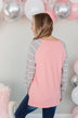 Forever In Love Long Sleeve Top- Pink & Grey