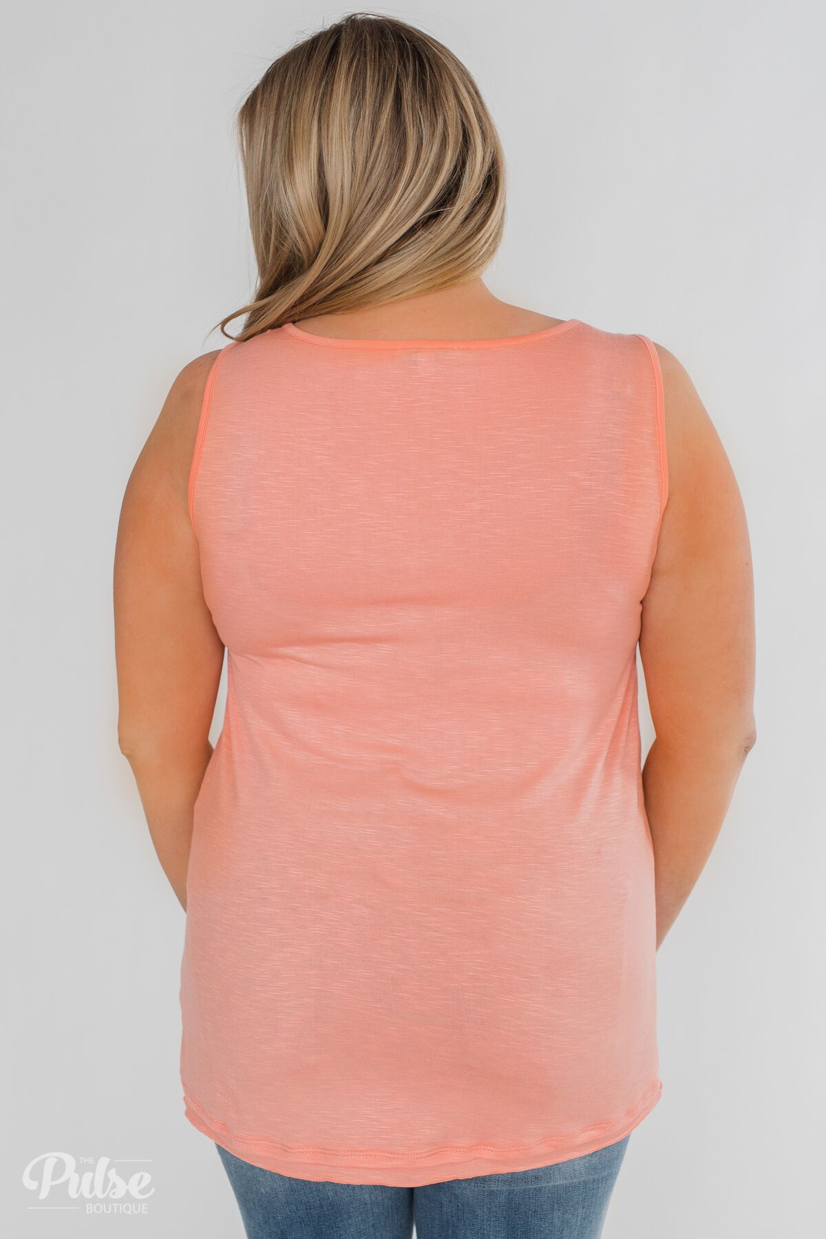 Fill My Days Lace Detailed Tank Top- Soft Coral