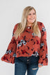 Sweet As Sugar Floral Blouse- Dark Clay