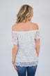 Lucky Charm Lace Off The Shoulder Top  - Ivory