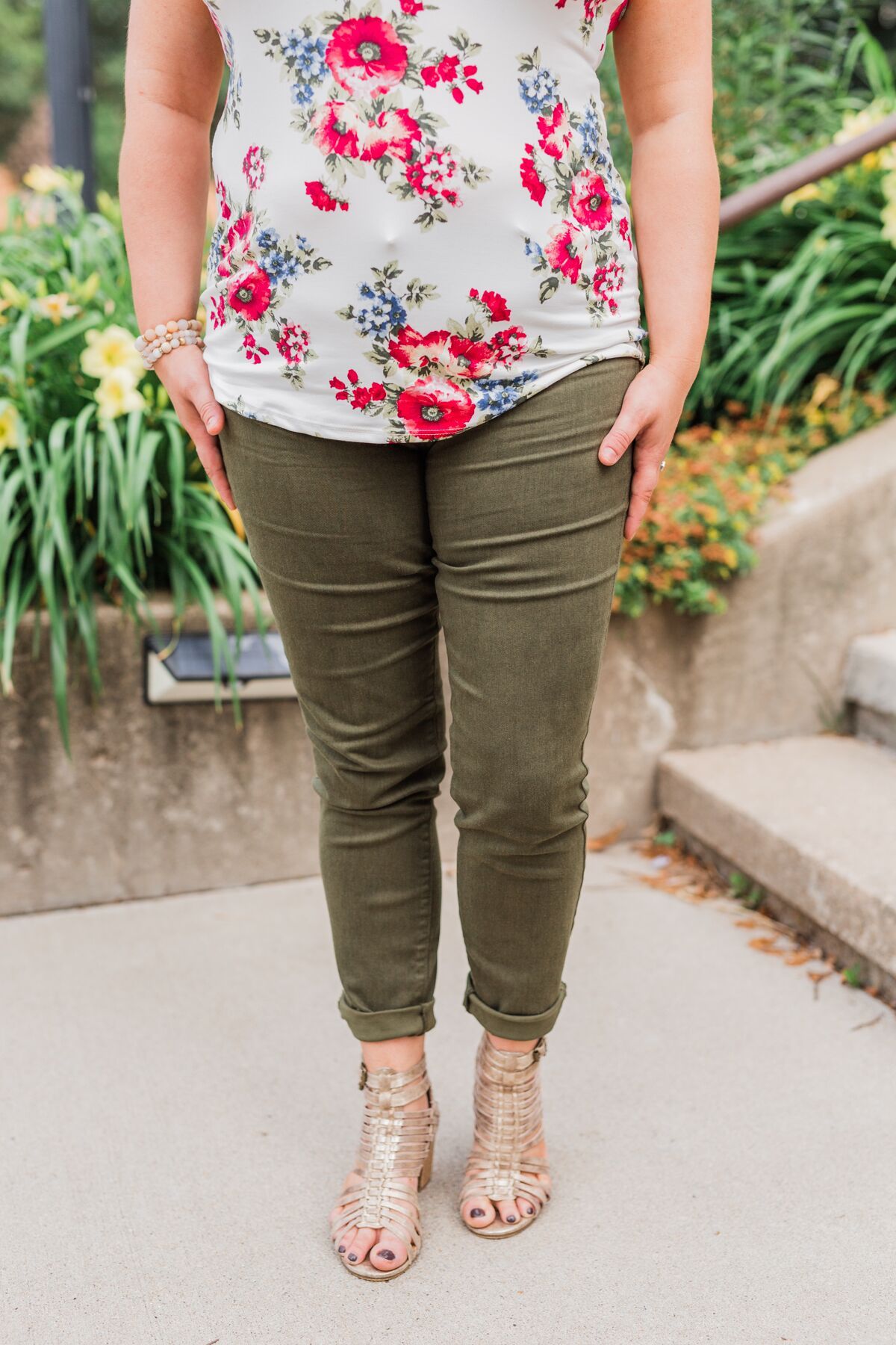 Cello Colored Skinny Jeans- Olive