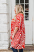 Radiant in Red Short Sleeve Kimono- Ivory