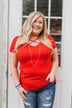 Meet Me Here Short Sleeve Top- Scarlet Red